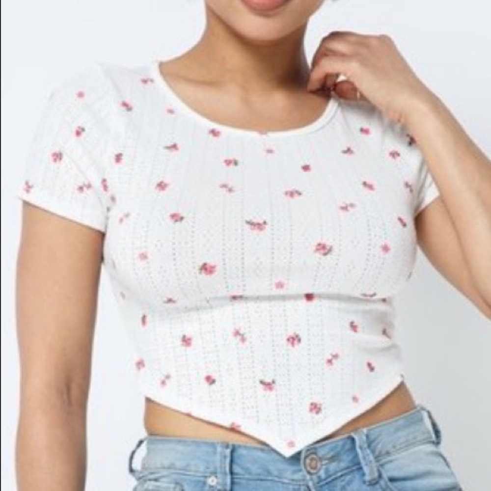 Open back floral print top